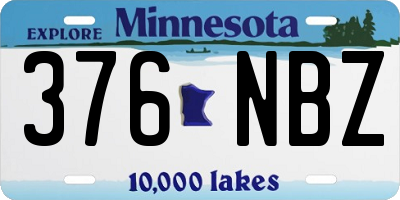 MN license plate 376NBZ