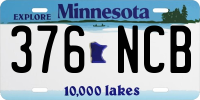 MN license plate 376NCB