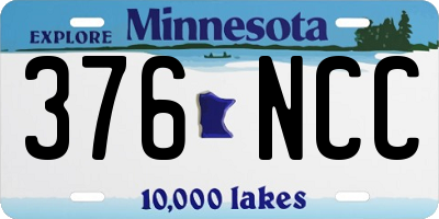 MN license plate 376NCC