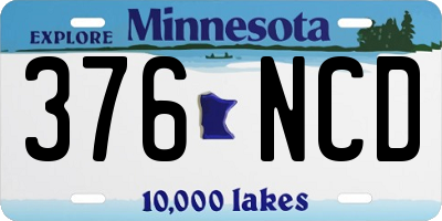 MN license plate 376NCD
