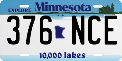 MN license plate 376NCE