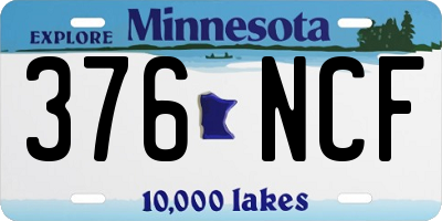 MN license plate 376NCF
