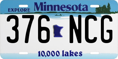 MN license plate 376NCG