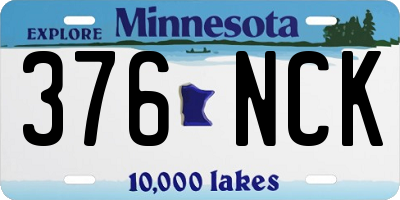 MN license plate 376NCK