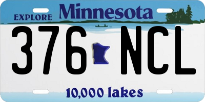 MN license plate 376NCL