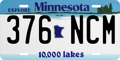 MN license plate 376NCM