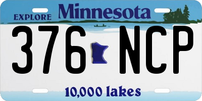 MN license plate 376NCP