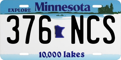 MN license plate 376NCS