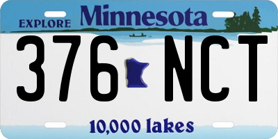 MN license plate 376NCT