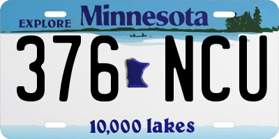 MN license plate 376NCU