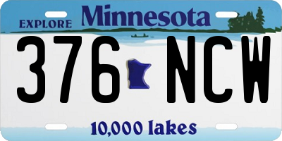 MN license plate 376NCW