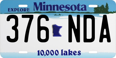 MN license plate 376NDA