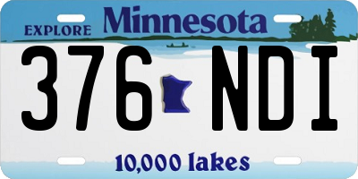MN license plate 376NDI