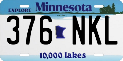 MN license plate 376NKL