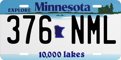 MN license plate 376NML