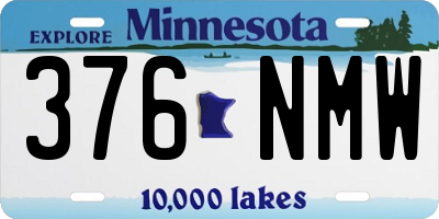 MN license plate 376NMW