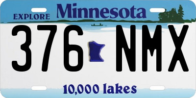 MN license plate 376NMX