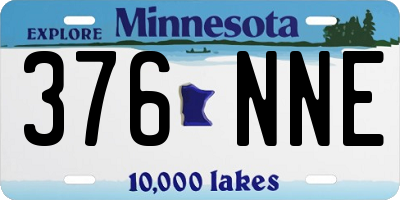 MN license plate 376NNE