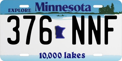MN license plate 376NNF