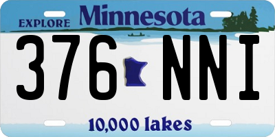 MN license plate 376NNI