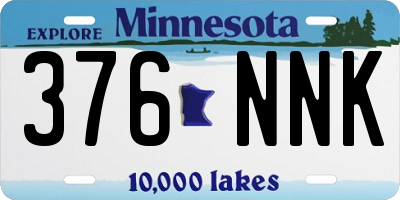 MN license plate 376NNK
