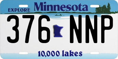 MN license plate 376NNP