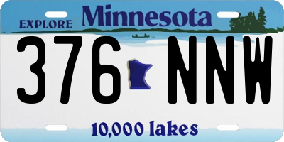MN license plate 376NNW