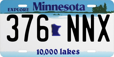 MN license plate 376NNX