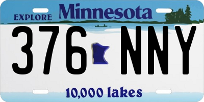 MN license plate 376NNY