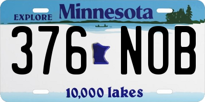 MN license plate 376NOB