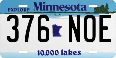MN license plate 376NOE