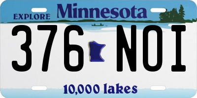 MN license plate 376NOI