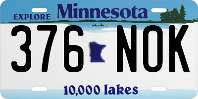 MN license plate 376NOK