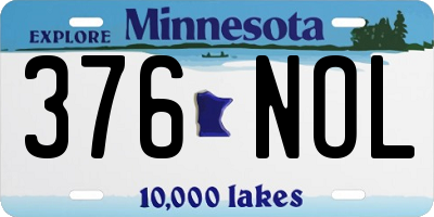 MN license plate 376NOL