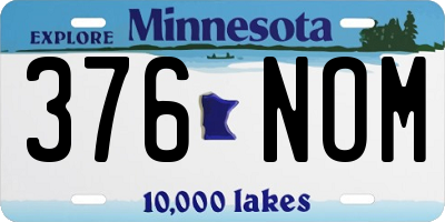 MN license plate 376NOM