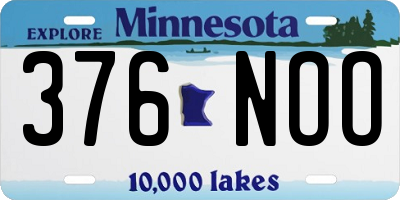 MN license plate 376NOO