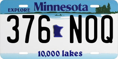 MN license plate 376NOQ