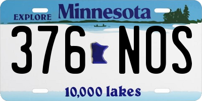 MN license plate 376NOS