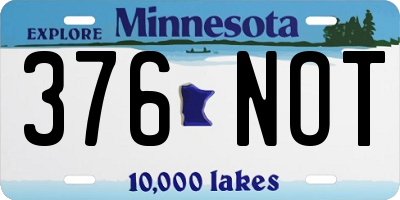 MN license plate 376NOT