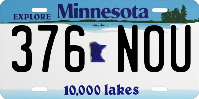 MN license plate 376NOU
