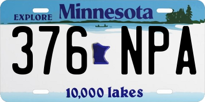 MN license plate 376NPA