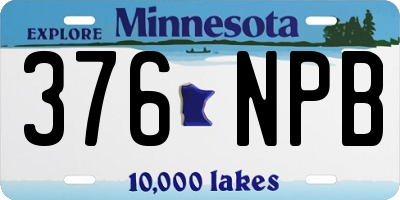 MN license plate 376NPB
