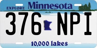 MN license plate 376NPI
