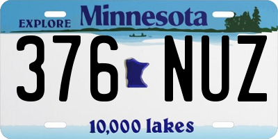 MN license plate 376NUZ