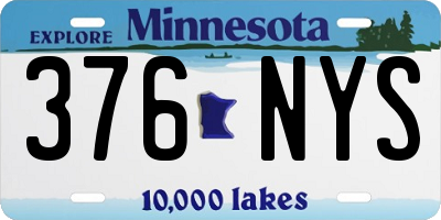 MN license plate 376NYS