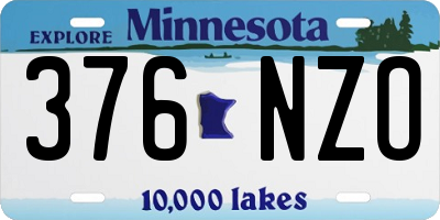 MN license plate 376NZO