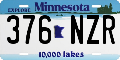 MN license plate 376NZR