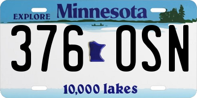 MN license plate 376OSN