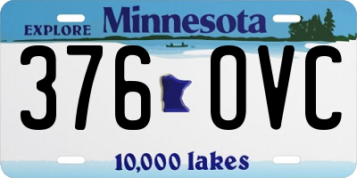 MN license plate 376OVC
