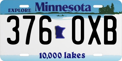 MN license plate 376OXB